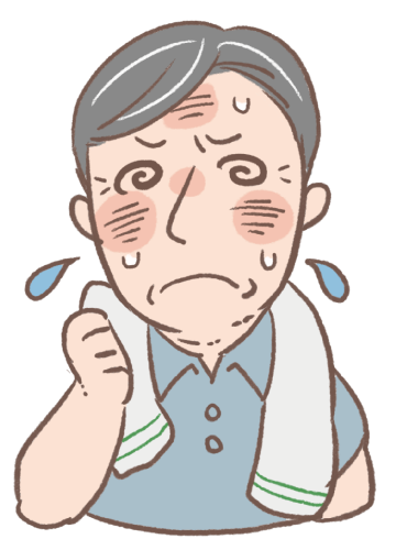 熱中症 汗をたくさんかく男性